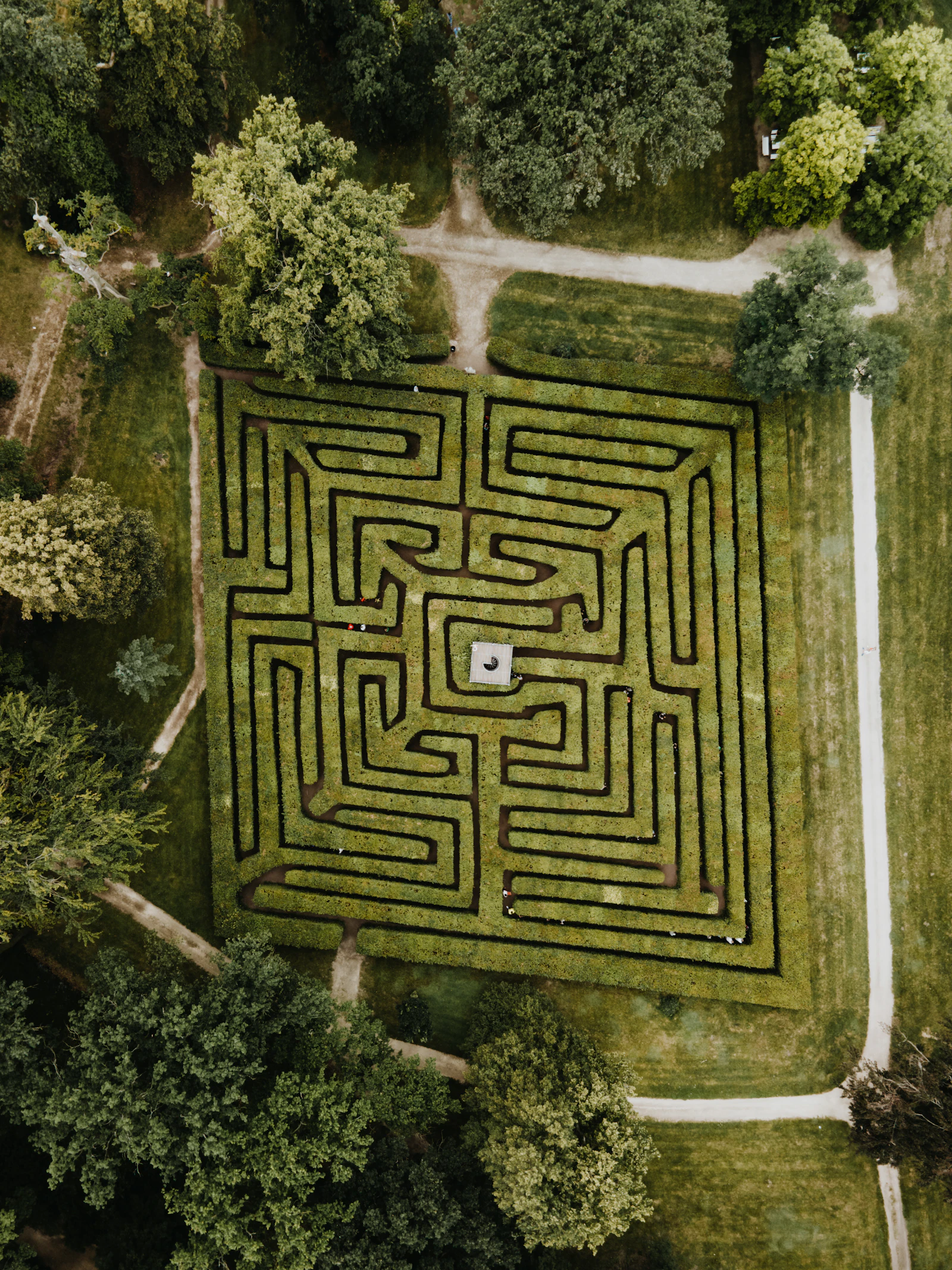 Labyrinthe vu du dessus, métaphore d'un spider trap qui piège les robots d'exploration